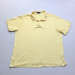Lands End Polo Shirt Womens 1X 16W-18W Yellow Excellent Short Sleeve Cotton
